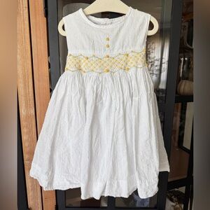 Vintage Carriage Boutique Smocked swiss dot dress bow baby girl rosettes toddler